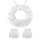 Avxzbef Vintage Lace Ruffle Collar Cuffs Set Detachable Ruffled Collar Clown Costume Accessories Elegant Vintage Style for Halloween, Cosplay, Outfit Matching, Tea Parties