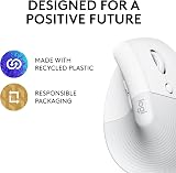 Logitech Lift Vertical Ergonomic Mouse Wireless Bluetooth USB Receiver White view 6