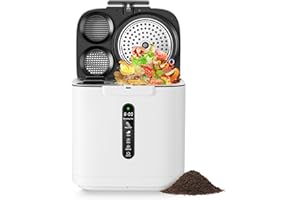 MERIOR 4L Indoor Countertop Electric Composter, Compost Bin for Kitchen, Odorless/Auto-Cleaning/Smart LED Display/ 3 Modes, Turn Kitchen Waste to Fertilizer, Food Compost Machine for Garden