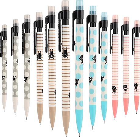 Amazon 12本 猫のシャープペンシル 0 7mm シャープペンシル かわいいシャープペンシル 自動シャープペンシル シャープペン 文房具 オフィス用品