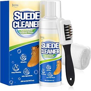 Jevvu Suede Shoe Cleaner, Suede Cleaning Kit with Brush & Towel for Suede, Nubuck, Leather, Boots, Trainer