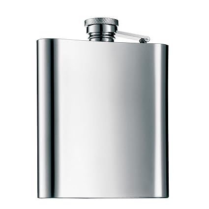 Easy Carry Multi-Utility Stainless Steel Liquor Hip Flask - Silver (Approx. 210 ml)