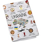 Ukraine Country Map Europe Cuisine Lover Kitchen Towel Mom Dad BFF Ukrainian Food Cooking Travel Dish Towel Gift (Ukraine)
