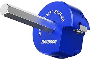 DAYDOOR 1-1/2'' PVC Pipe Reamer Head, 4-Sided Carbide Aluminum Reamer Tool, PVC Fitting Saver Fit into Standard 1/2" Drill, P