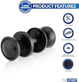 XFORT Black Rim Mortice Knob Set with Plastic Rim Lock Knobs Complete Kit view 3