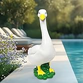 Large White Goose Statue Cygnus, Funny Big Bird Decor Garden Geese Sculpture Home Porch Patio Pond Yard Art Duck Figurine Christmas Decorations