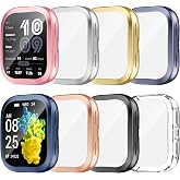 Tiorecime 8 Pack Case Compatible for Amazfit Bip 6 with Tempered Glass Screen Protector, Shockproof Soft TPU Cover Compatible with Amazfit Bip 6