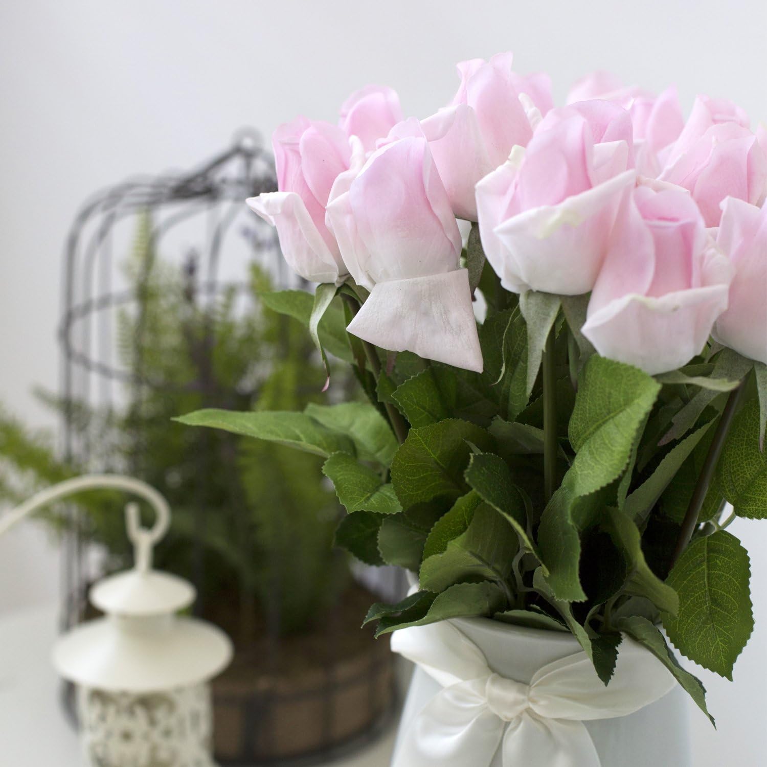 N YONGNUO 12Pcs Real Touch Latex Moisturizing Aritificial Flowers Rose of True and Natural for Wedding Bouquet/Home Decor or As A Gift Send to Ourself/Wife/Mother/Friends/Valentine's Day