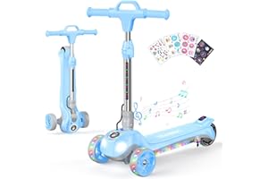 iScooter 3 Wheel Electric Scooter for Kids, 240 Mins Ride Time, Bluetooth Music Speaker, 70W Motor LED Light Wheels, E Scoote
