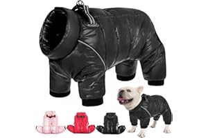 AOFITEE Dog Coat, Waterproof Dog Jacket for Winter, Warm Fullbody Dogs Snowsuit, Winter Coat for Small Dogs, Zip Up Pet Puffer Jacket Fleece Vest, Outdoor Reflective Cold Weather Pet Coats, Medium