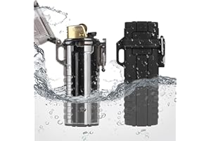 SOMGEM EDC Waterproof Lighter Case, 2 Pack Cover Holder for BIC Regular Lighters Sleeve Type J6, Outdoor Survival Multipurpose Seal Lighter Pouch