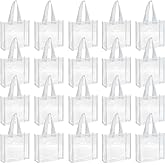 Paterr 20 Pack Plastic Clear Tote Bags 10 x 10 x 4 Inch Stadium Approved Gift Bag with Handles for Women Sports Work Travel