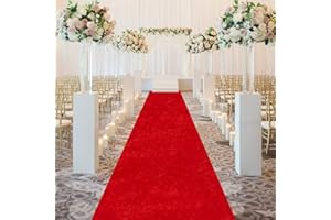 FOTSHARER Red Carpet Runner for Party 4x20FT Velvet Aisle Runner for Wedding Ceremony Carpet Aisle Runners for Wedding Runway Rug for Indoor Outdoor Prom Graduation Decoration