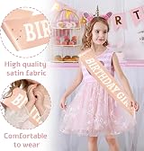 IRYNA Birthday Sash Rose Gold Satin Birthday Girl Badge Party Decorations view 3