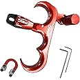 xxiaojun Compound Bow Aid Releaser and D Loop Rope，Adjustable Can Rotate 360° Thumb Release Bow Aluminum Alloy Aids，Archery Release Aids