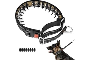 Mayerzon Martingale No Pull Collar for Medium Large Dogs German Shepherd Doberman Pitbull, Patented Anti Pull Correction Dog Collar for Walking Training, Reflective, Adjustable, Hidden(M/L, Black)