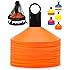 Pro Disc Cones (Set of 50) - Agility Soccer Cones with Carry Bag and Holder for Training, Football, Kids, Sports, Field Cone Markers - Includes Top 15 Drills eBook