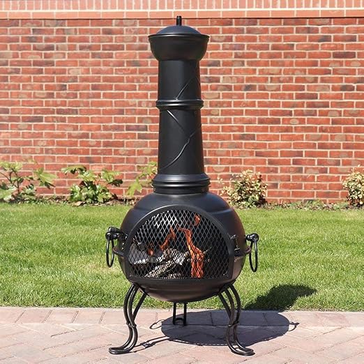 Wido Cast Iron Effect Steel Chiminea Log Burner Fireplace Outdoor