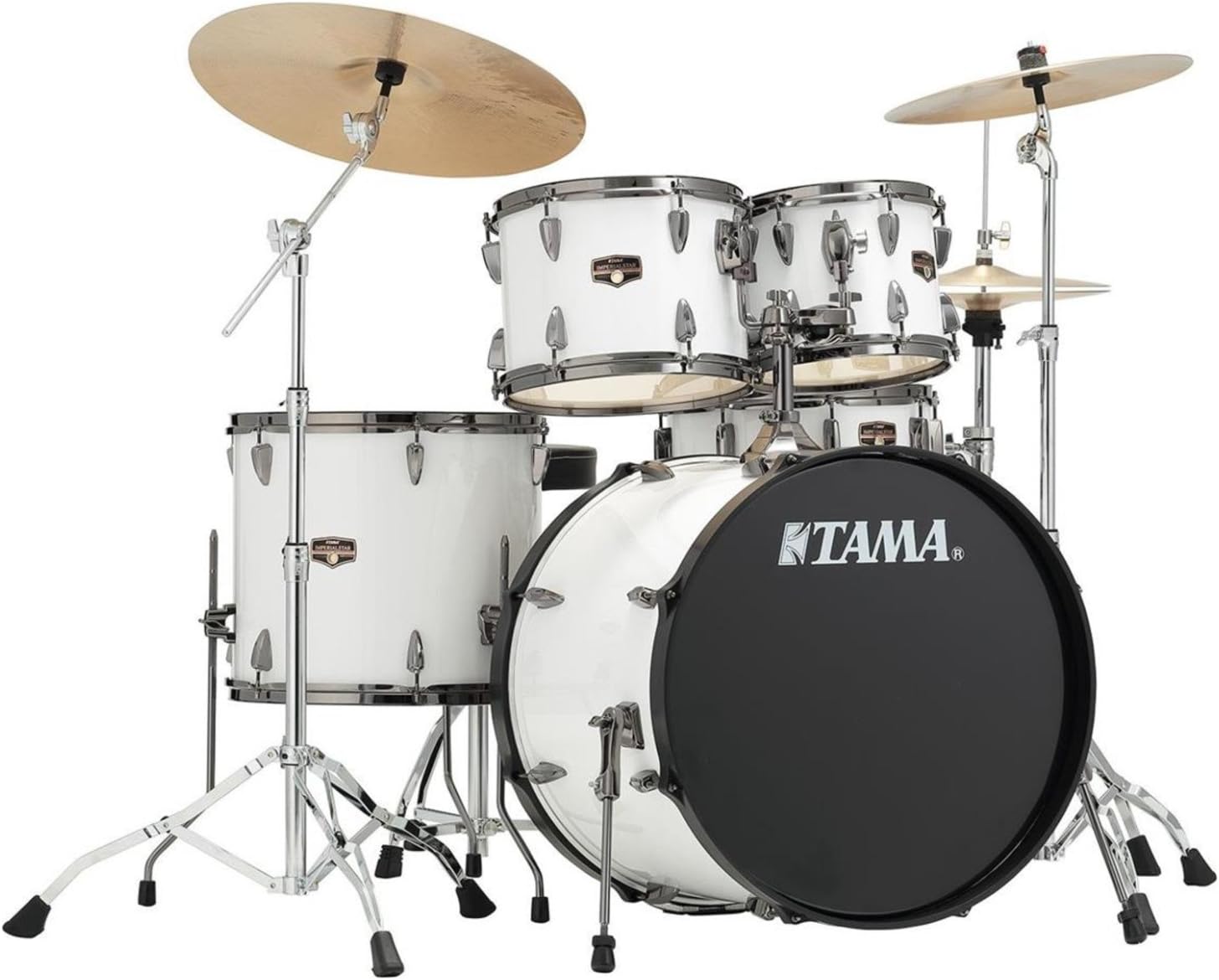 Tama IP52NBCSGW 5pc Complete Kit Sugar White (w/ 22 Inch Bass Drum) with MEINL HCS cymbals