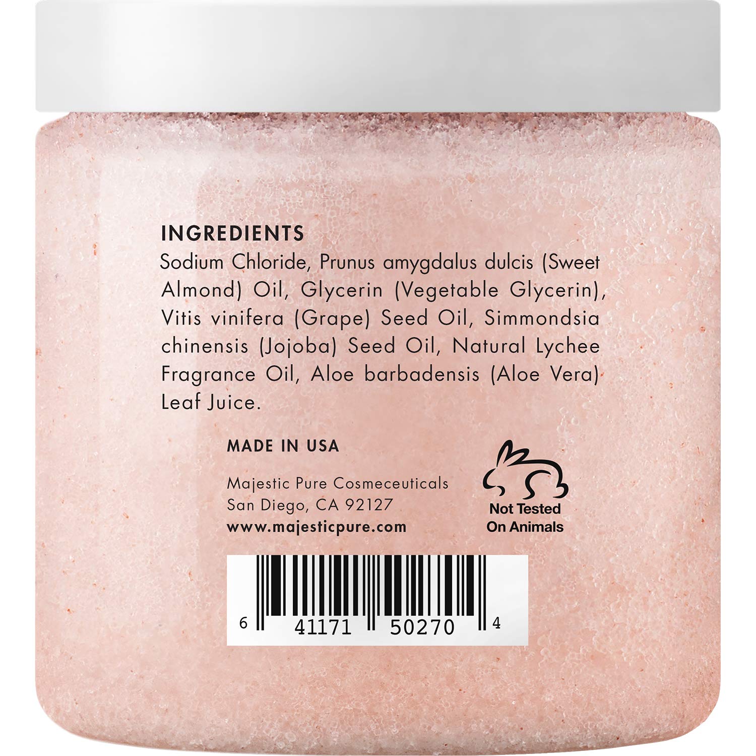 Majestic Pure Himalayan Salt Body Scrub with Lychee Oil, Exfoliating Salt Scrub to Exfoliate & Moisturize Skin, Deep Cleansing - 10 oz : Beauty