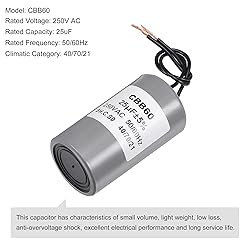 MECCANIXITY CBB60 Run Capacitor 25uF 250V AC 2