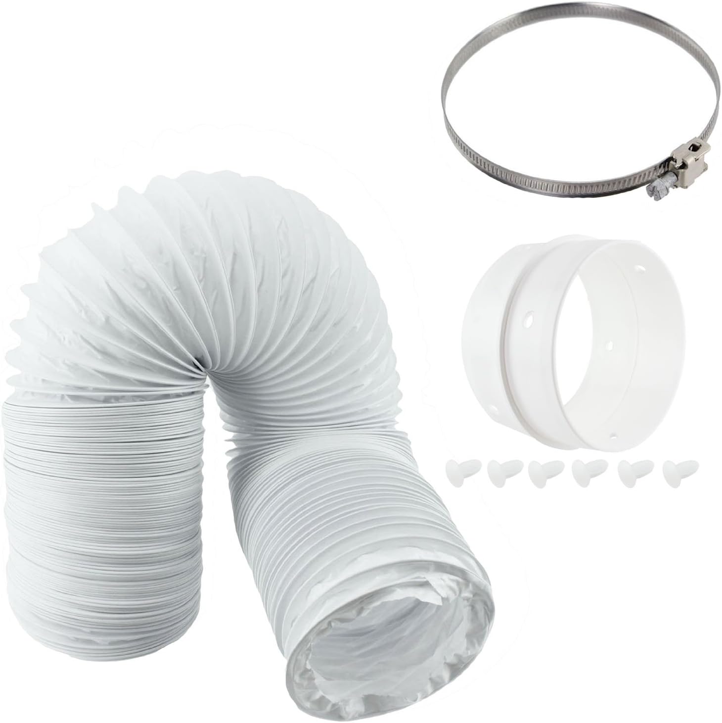 Spares2go Vent Hose & Extension Ring Kit For FRIGIDAIRE Vented Tumble Dryer (4"/ 100mm Diameter)