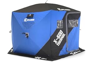 CLAM X Series Shelters, Portable Fishing Angler Thermal Hub Shelter Tent