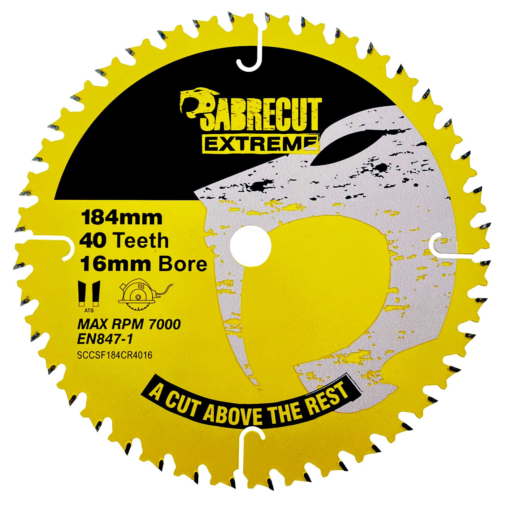 1 x SCCSF184CR4016 SabreCut 184mm 40T x 16mm Bore Circular Saw Blade