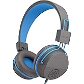 JLab JBuddies Studio On-Ear Kids Wired Headphones, Toddler Headphones, Kid Safe, Studio Volume Safe, Volume Limiter, Folding, Adjustable, Noise Isolation, with Mic (Graphite/Blue)