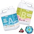OcePor Epoxy Resin-2 Gallon, Crystal Clear Epoxy Resin Kit, No Yellowing No Bubble Art Casting for Art Crafts, Jewelry Making, Wood & Molds(1 Gallon x 2)