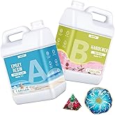 OcePor Epoxy Resin-2 Gallon, Crystal Clear Epoxy Resin Kit, No Yellowing No Bubble Art Casting for Art Crafts, Jewelry Making, Wood & Molds(1 Gallon x 2)