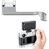 X Half Thumb Grip, Metal Aluminum Alloy Thumb Up Grip for Fujifilm Fuji X Half Camera with Built-in Cold Shoe Mount,Hot Shoe Thumb Rest Support Holder Not Affect The Use of XHalf Camera Dial-Silver