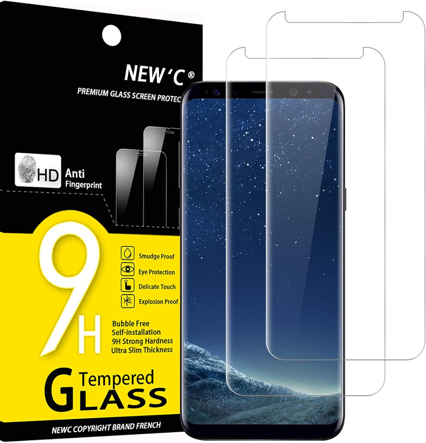 NEW'C Pack of 2 Screen Protector in Tempered Glass for Amazon.co.uk