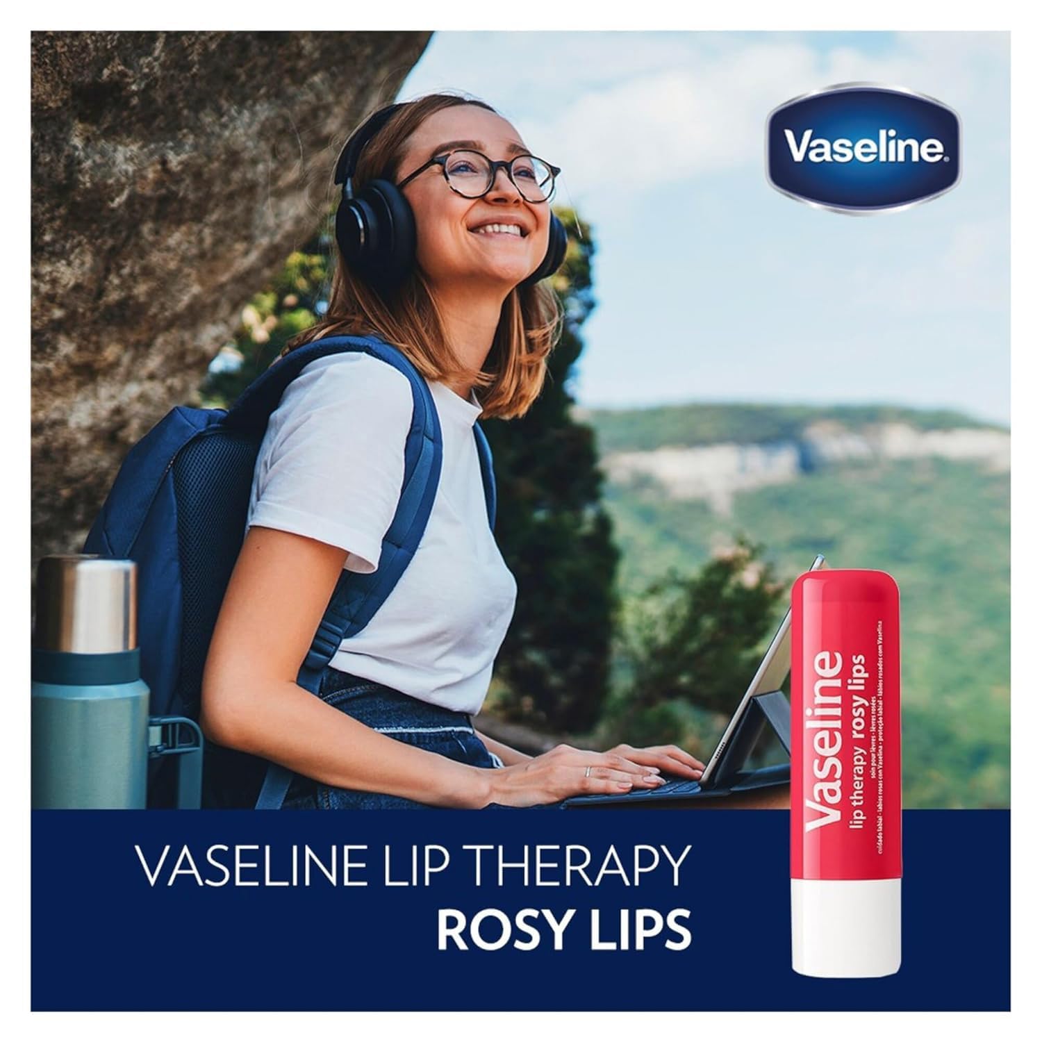 Vaseline Lip Therapy Rosy Lips 12-Pack – Moisturizing Balm, Lip Care for Dry Lips, 0.16 Oz Ea