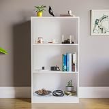 Vida Designs Cambridge 3 Tier White Bookcase Medium Shelving Unit view 2