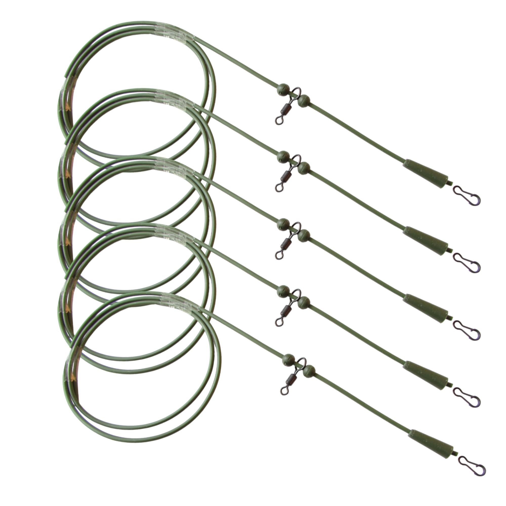 5 Pre Rigged Rig Tube Helicopter Set up Anti Tangle Fishing Tackle Accessories (Green)