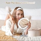 UUCOLOR 8 Inch LED Lighted Makeup Mirror 20X Dual Sided USB Rechargeable view 6