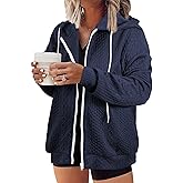Eytino Womens Plus Size Hoodies Sweatshirt Long Sleeve Zip Up Drawstring Jacket Coat Outwear with Pocket(1X-5X)