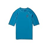 Volcom Boys Lido Solid Lycra Short Sleeve Rashguard 50+ Uv Protection
