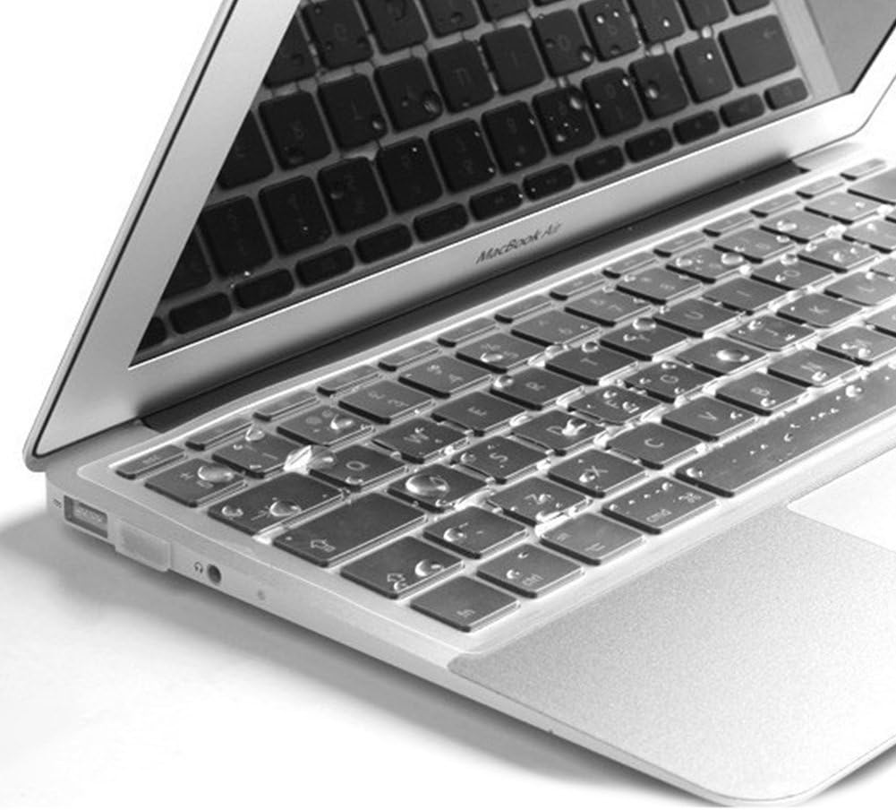 DEWANG EU Layer Keyboard Cover Match Keyboard Layout for Old Model MacBook Pro 13" / 15" (with or w/out Retina Display) and MacBook Air 13.3" TPU Clear