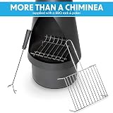 Dellonda Conical Chiminea Black Steel Outdoor Fireplace H127cm DG109 view 2