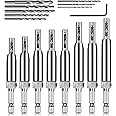 AIMLENTOOL 17pcs VIX Bits Self Centering Drill Bit Set, 1/4" Hex Shank Self Centering Hinge Tapper Core Drill Bit for Woodworking Window Door Hinge with 1 Hex Key & 8 Drill Bits 5/64-1/4"