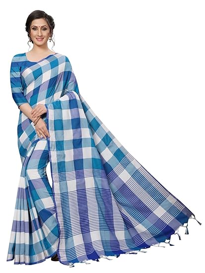 Navabi Export Womens Cotton Silk Saree with Blouse Combo (Multicolour)