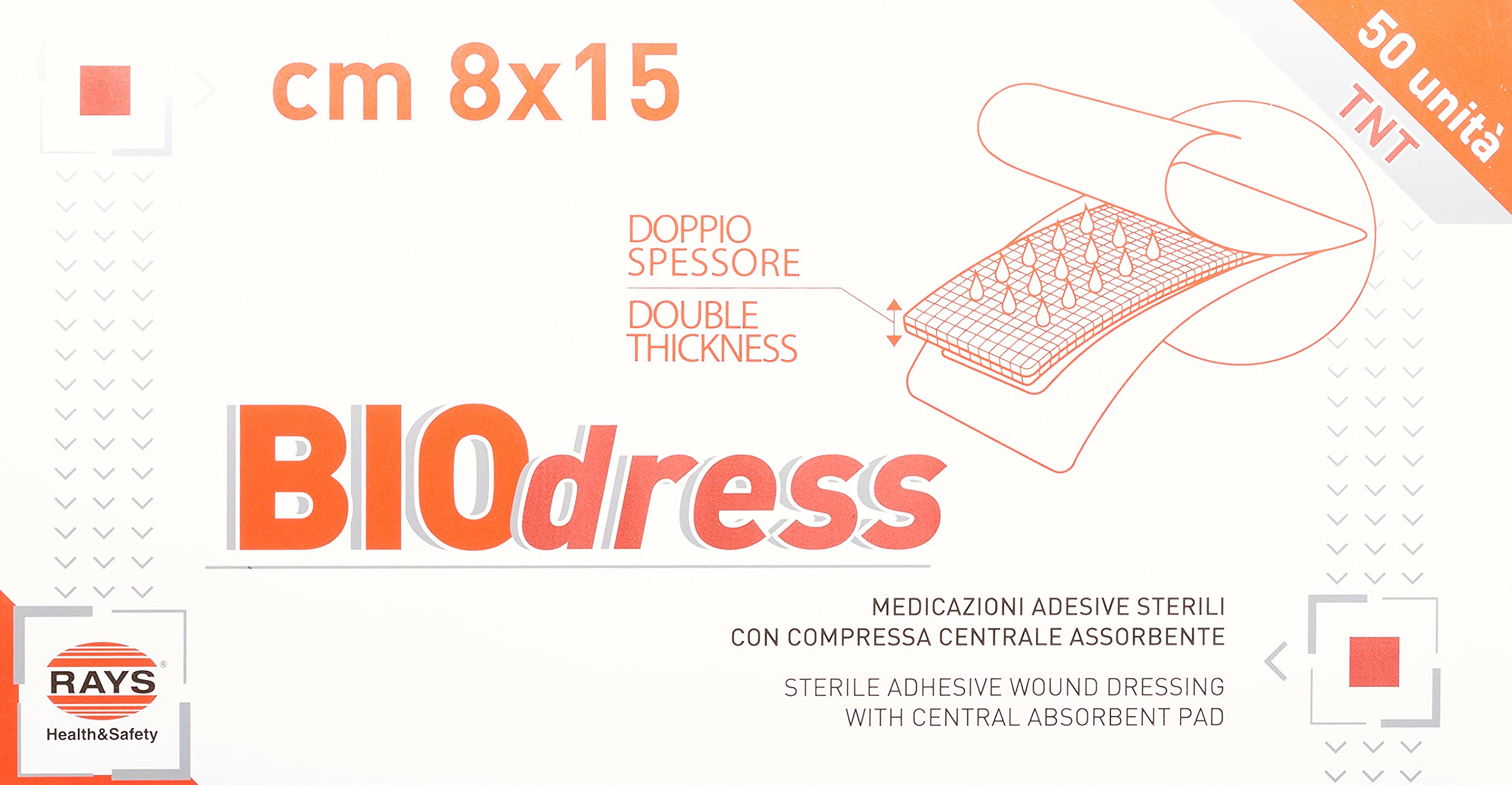 GIMA 34862 Sterile Non-Woven Fabric Adhesive Dressing, 8 x 15 cm, Pack of 50
