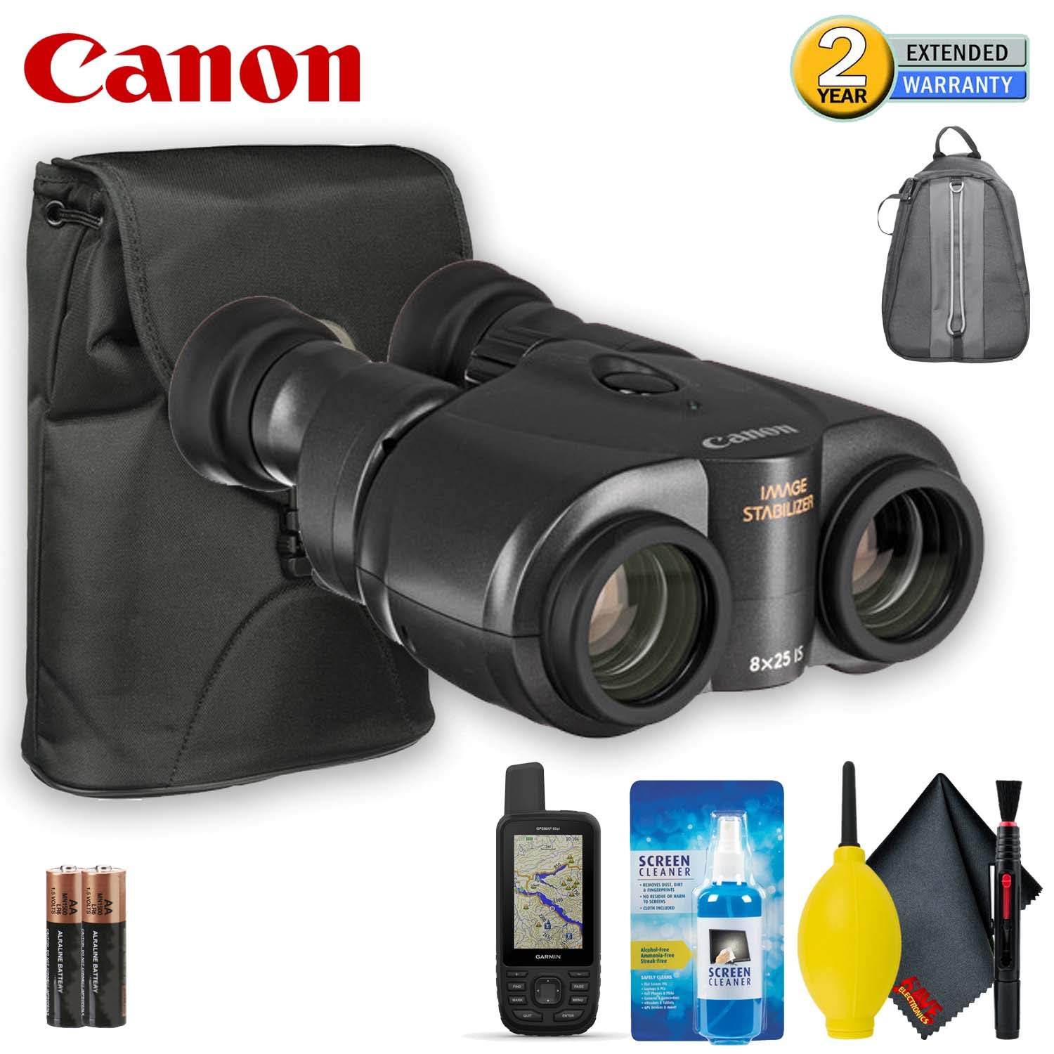 Canon 8x25 is Image Stabilized Binocular Advanced Accessory Bundle