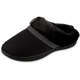 isotoner Women's Indoor/Outdoor Slip-on Microsuede Mallory Memory Foam Clog Slippers