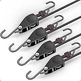 Fondwell 1/4" Rope Tie Downs Ratchet: 4 Pack of Kayak Storage Straps Heavy Duty - Ratcheting Cargo Straps for Various Hanging and Strapping