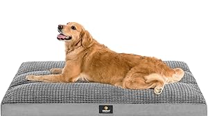 Veehoo XL Dog Bed for Large Dogs - Orthopedic Dog Bed with Removable Washable Cover, Extra Large Dog Bed for Crate, Ped Bed Suitable for Large Sized Dogs Up to 90lbs, Dark Grey