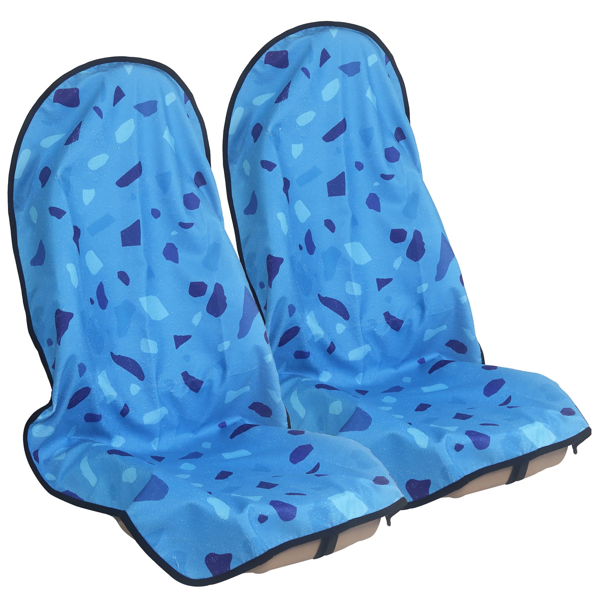 Photo 1 of LoyaGour Car Seat Cover Protector Front Seats,for Gym Workout,Running,Swimming,Beach and Hiking,Waterproof Sweat Towel Bucket Seat Covers for Cars SUV Trucks (Blue Marbling, 2Pcs)