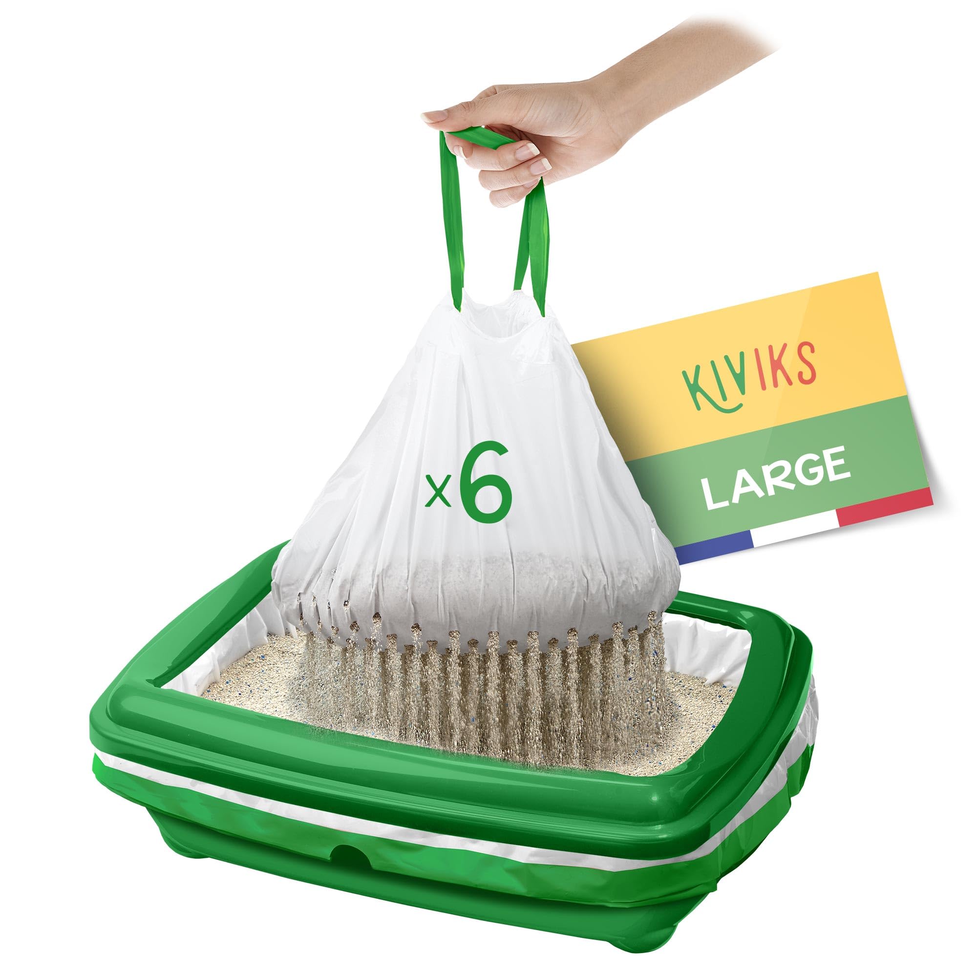 KIVIKS - Layered biodegradable filter litter bags - L x 6